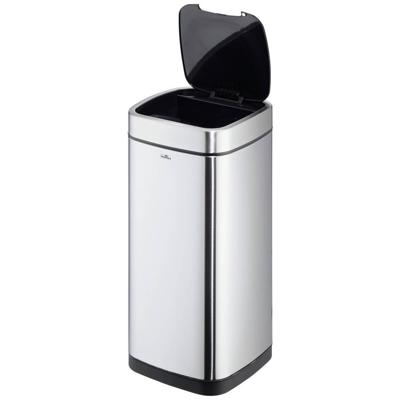 Durable NO TOUCH 35L 342323 Afvalbak 35 RVS (l x b x h) 305 x 305 x 690 mm Zilver Met One-Touch-dekselopener 1 stuk(s)