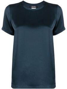 'S Max Mara t-shirt satiné à col v - Bleu