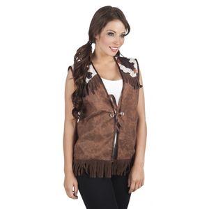 Wilde westen cowgirl vest bruin voor dames L  -