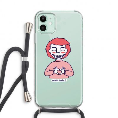 Hartje: iPhone 11 Transparant Hoesje met koord