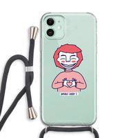 Hartje: iPhone 11 Transparant Hoesje met koord