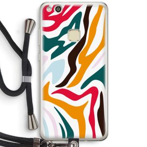 Colored Zebra: Huawei Ascend P10 Lite Transparant Hoesje met koord
