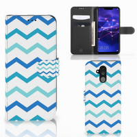 Huawei Mate 20 Lite Telefoon Hoesje Zigzag Blauw - thumbnail