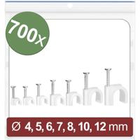 Quadrios 24CA427 Spijkerclip 24CA427 Bundel-Ø (bereik) 2 tot 12 mm Wit 700 stuk(s)