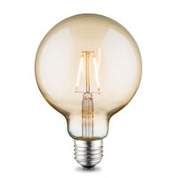 Edison Vintage LED lamp E27 LED filament lichtbron, Deco Globe G95, 9.5/9.5/13.5cm, Amber, Retro LED lamp 2W 160lm 2700K, warm wit licht, geschikt voor E27 fitting - thumbnail