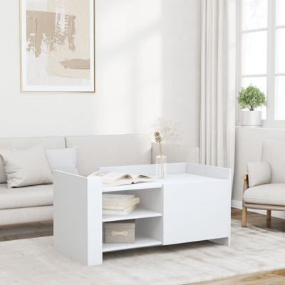 Salontafel 100x50x50 cm bewerkt hout wit