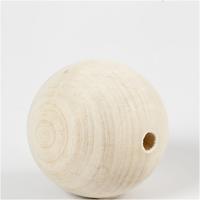 Creativ Company Houten kraal, d 60 mm, gatgrootte 9 mm, 3 stuk/ 1 doos