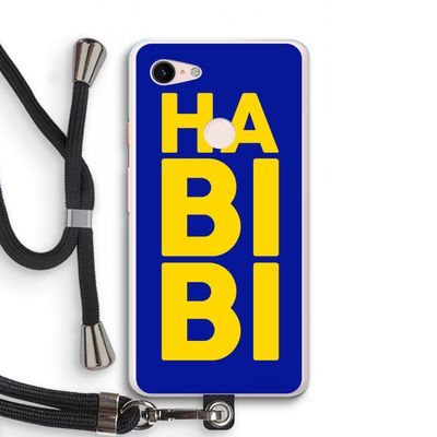 Habibi Blue: Pixel 3 XL Transparant Hoesje met koord