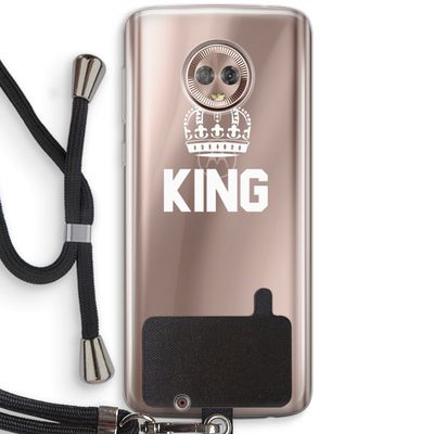 King zwart: Motorola Moto G6 Transparant Hoesje met koord