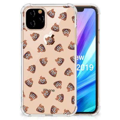 Doorzichtige Silicone Hoesje voor Apple iPhone 11 Pro Poep Emojis