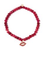 Sydney Evan bracelet Lips en or 14ct orné d'andalousite et de rubis