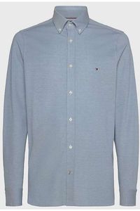 Tommy Hilfiger Slim Fit Jersey shirt blauw, Effen