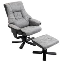 HOMCOM Massage bureaustoel bureaustoel computerstoel, kantelfunctie, lendenverwarming, kantelfunctie, grijs