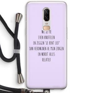 Relatief: OnePlus 6 Transparant Hoesje met koord