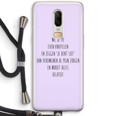 Relatief: OnePlus 6 Transparant Hoesje met koord