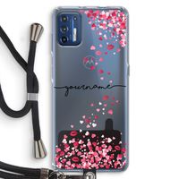 Hartjes en kusjes: Motorola Moto G9 Plus Transparant Hoesje met koord