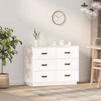 Dressoir 100x40x75 cm massief grenenhout wit - thumbnail