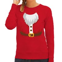 Kerstman kostuum verkleed sweater / trui rood voor dames - thumbnail