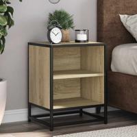 Nachtkastjes 2st 40x31x50cm bewerkt hout en metaal sonoma eiken Nachtkastjes 2st 40x31x50cm bewerkt hout en metaal sonoma eiken