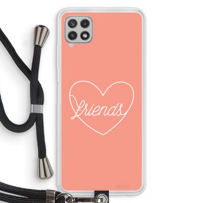 Friends heart: Samsung Galaxy A22 4G Transparant Hoesje met koord