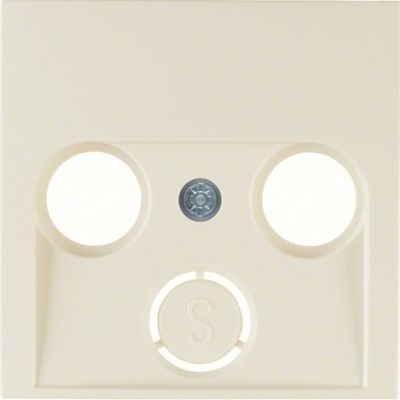 Berker S1 centraalplaat voor antennecontactdoos wit/creme glanzend ral 1013