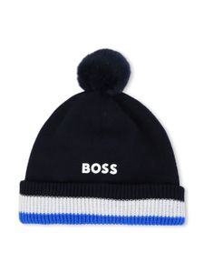 BOSS Kidswear bonnet en maille - Bleu