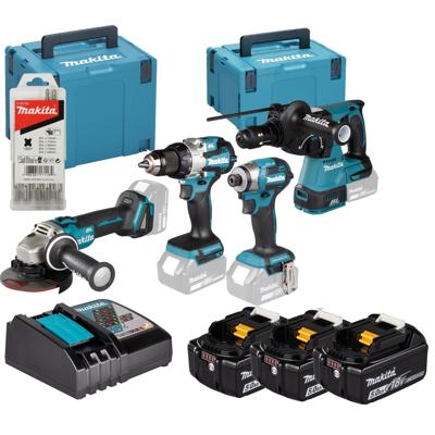 Makita DLX4196JX1 Accu combiset 4-delig 18V 5.0Ah in tas