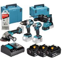 Makita DLX4196JX1 Accu combiset 4-delig 18V 5.0Ah in tas