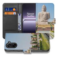 Stijlvol Boeddha Goud Blauw Luxe Bookcase Hoesje Voor OnePlus Nord CE 5 Smartphone