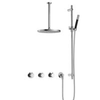 Hotbath Cobber X - CX7067 - Inbouw Regendoucheset - Chroom - 2 Stopkranen - Thermostatisch - Plafondbuis 30 cm - Hoofddouche 300 mm - Staafhanddouche - Glijstang 900 mm - met M106 - Waterbesparend