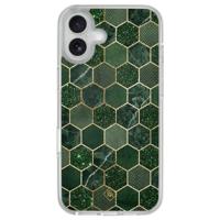 iPhone 16 hybride hoesje - Kubus groen