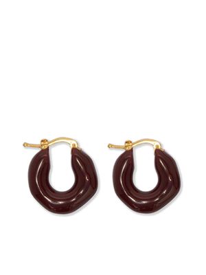 Jil Sander créoles à design biseauté - Marron