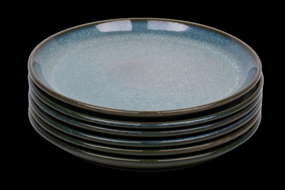 Set van 6 gebaksbordjes - 16 cm - Evora - groen - Portugees stoneware
