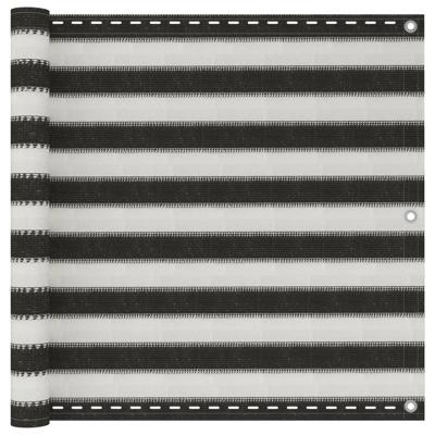 VidaXL Balkonscherm 90x500 cm hdpe antracietkleurig en wit