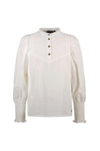 Like Flo Meisjes blouse smock manchet - Coco - Off wit