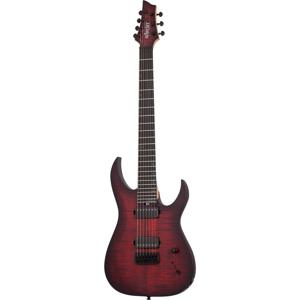 Schecter Sunset-7 Extreme 7-snarige elektrische gitaar Satin Scarlet Burst