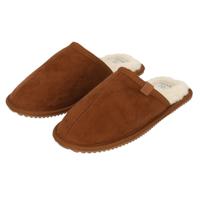 Apollo pantoffels - bruin - met bont - voor dames - sloffen
