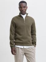 Jack - Jones Jprblamilano Stitch Knit Half Zip Sn Trui Stone Gray Melange