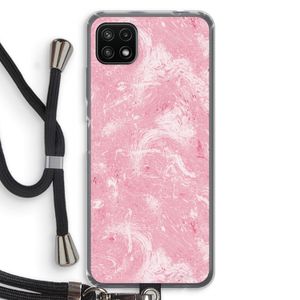 Abstract Painting Pink: Samsung Galaxy A22 5G Transparant Hoesje met koord