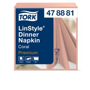 Dinnerservet Tork LinStyleÃƒâ€šÃ‚Â® 1/4-vouw 1-laags 50st koraalrood