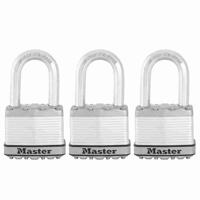 Set van 3 hangsloten Master Lock M5eurtrilf - Zeer hoge beveiliging - LADED STAAL - Outdoor Use - Anse M - thumbnail