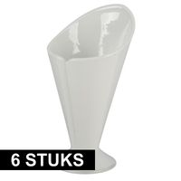 6x stuks friet/patathouders porselein 11 cm - thumbnail