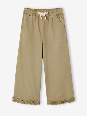 Wijde bermuda voor meisjes van lyocell kaki Wijde bermuda voor meisjes van lyocell kaki