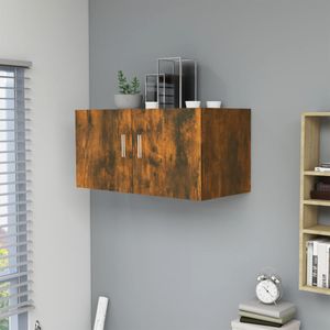 Hangkast 80x39x40 cm bewerkt hout gerookt eikenkleurig