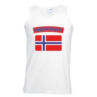 Singlet shirt/ tanktop Noorse vlag wit heren