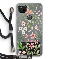 Botanical sweet flower heaven: Pixel 4a Transparant Hoesje met koord
