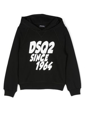 DSQUARED2 KIDS hoodie en coton à logo floqué - Noir