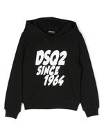 DSQUARED2 KIDS hoodie en coton à logo floqué - Noir