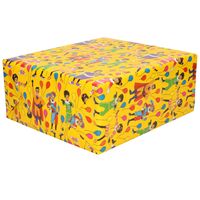 3x Rollen inpakpapier/cadeaupapier Club van Sinterklaas geel 200 x 70 cm - thumbnail