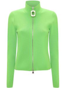 JW Anderson cardigan zippé à col montant - Vert